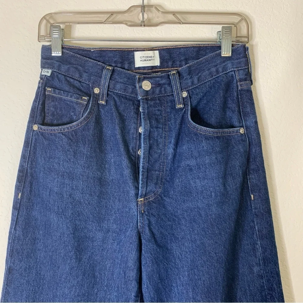 Citizens Of Humanity Womens Blue Beverly Slouch Boot Button Fly Jeans 23 - Picture 4 of 12